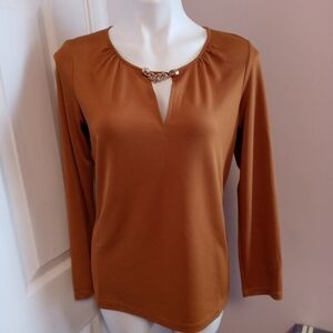 NWOT essentials by Milano orange/mustard work top